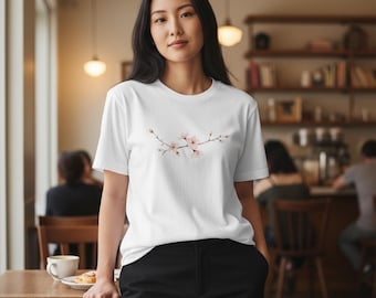 Japanese Sakura T Shirt Minimal Cherry Blossom Watercolor Art
