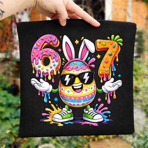 Feliz Páscoa 67 Coelho PNG, Seis Sete Crianças Páscoa PNG, Seis Sete 67 Ovo Sorvete Pinga PNG, Sorvete Pinga de Páscoa Crianças, Páscoa Crianças PNG