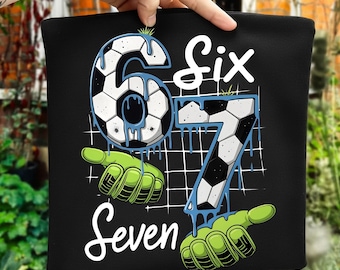 Meme engraçado de futebol 67 Six Seven Gen Alpha Drip Png, Meme de futebol 67 Png, Design engraçado de meme engraçado de futebol Alpha Png