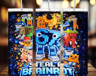 Steal a Brainrot Six Seven 67 Italian Brainrot Characters Kids Gaming Tumbler 20oz PNG,Funny Six Seven 67 Brainrot Boy 20oz Wrap,Meme 67 Png