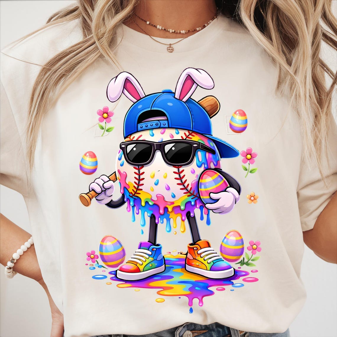 Easter Baseball PNG, Bunny Baseball Png, Cute Baseball Player, Pastel ...