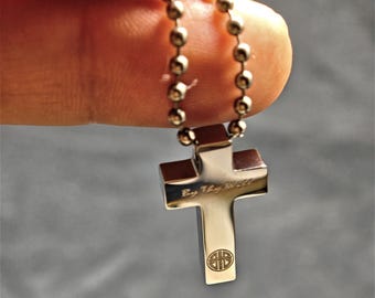 Collane con ciondolo a forma di croce antica in legno religioso, con