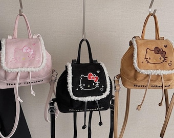 Mochila/Bolso de hombro/Bolso de mano con adorable gatito de dibujos animados multicolor, regalo para niños/ellas