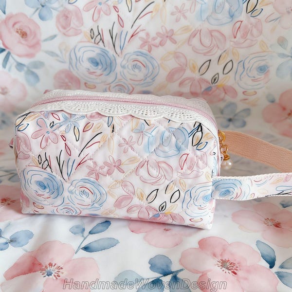 Multi-Typed Handmade 16x9x9.5cm Cotton Cosmetic Pouch/Coco-chan Storage Bag,Coins/Earphone Holder,Gift