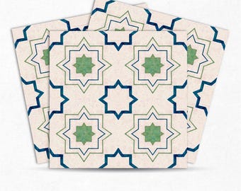 DECORE TALES Azulejos autoadesivos de fácil limpeza | Antiderrapantes, com design geométrico moderno FST001