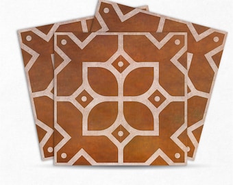 DECORE TALES Terracotta Floor Peel Stick Tiles DIY Vinyl Floor Tiles Removable Flooring Self-Adhesive Tile Makeover Kitchen Decor FST005