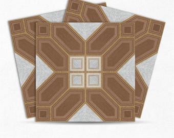 DECORE TALES Geometryczne marmurowe płytki podłogowe samoprzylepne | Samodzielnie wykonana podłoga winylowa FST054