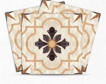 Adesivos de Mosaico DECORE TALES, Revestimentos Vinílicos Autoadesivos para Piso, Fácil Instalação DIY FST003