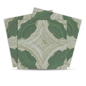 Green Geometric Peel and Stick Floor Tiles | Renter Friendly