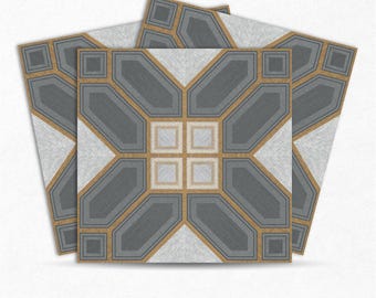 Płytki podłogowe DECORE TALES Geometryczne marmurowe samoprzylepne | Samodzielnie wykonana podłoga winylowa FST049