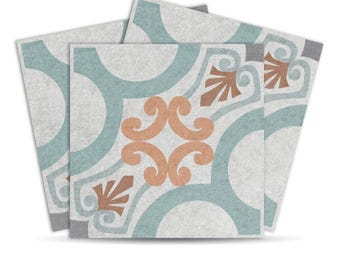 DECORE TALES Removable Floor Stickers | Peel & Stick Tiles | Water Resist, Kid and Pet Friendly | Elegant Designs for Every Room-FST217