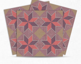 Revestimento de piso em mosaico de estrelas DECORE TALES, resistente à água, em PVC autoadesivo, modelo FST002