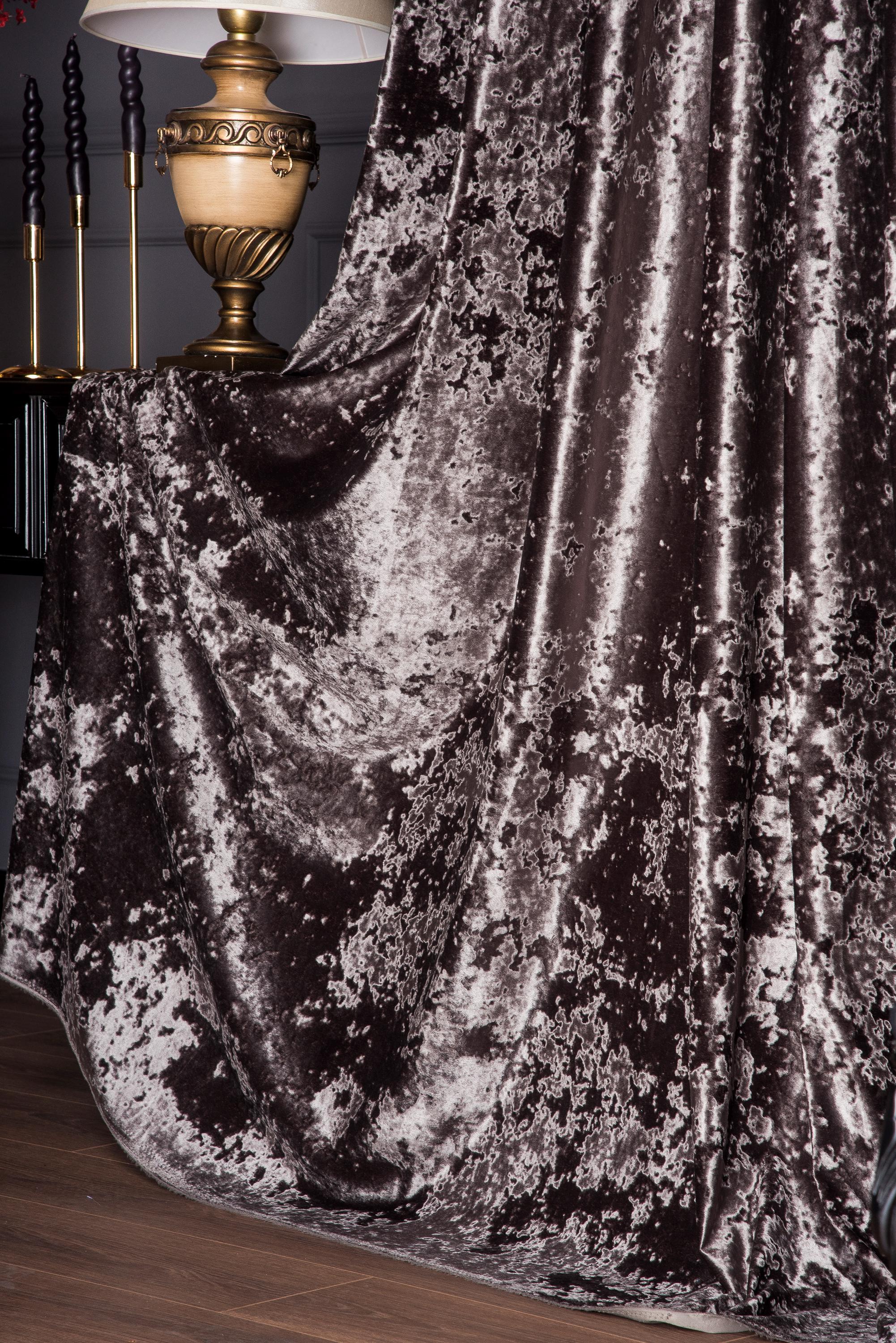 Crushed Velvet Curtain Panel – Elegant Taupe Custom Drapery - Etsy