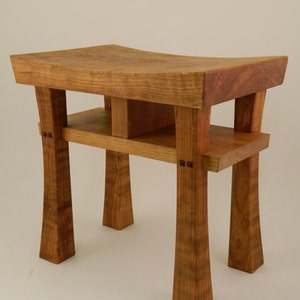 Asian Style Stool Bench (size small)  Made to Order Maple, Oak, Cherry, Walnut, or Mahogany