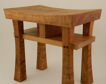 Asian Style Stool Bench (size small)  Made to Order Maple, Oak, Cherry, Walnut, or Mahogany