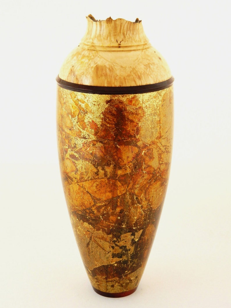 Box Elder Wood Turned Hand Crafted Vase Gilded with Unique and Etsy