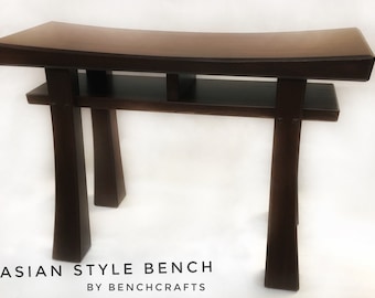 Asian Style Stool (size large) Made to Order Available in Walnut, Oak, Maple, Cherry, or Natural Mahogany