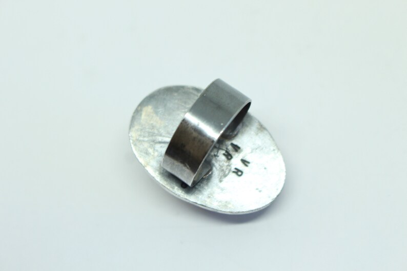 30.3 grams One of a Kind Sterling Silver and Mexican fire Opal handcrafted Ring