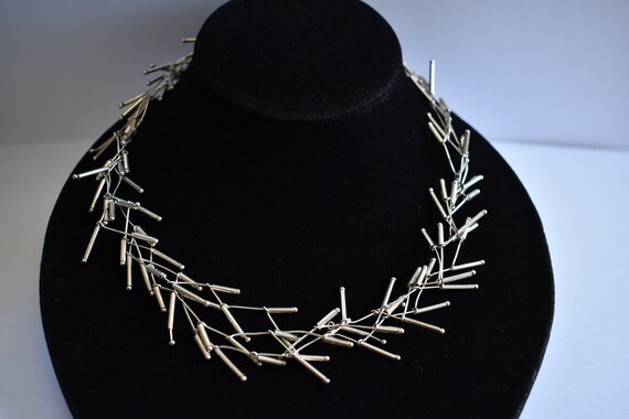 Sterling Silver Modernist Necklace - image 2