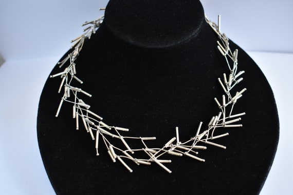 Sterling Silver Modernist Necklace - image 1