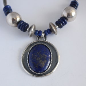 Sterling Silver and Lapis Lazuli Necklace image 1