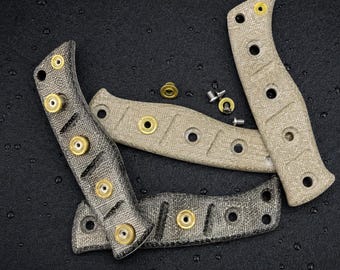 Linen Micarta Handle Scales for Benchmade Fixed Adamas 375, Textured Grip Upgrade
