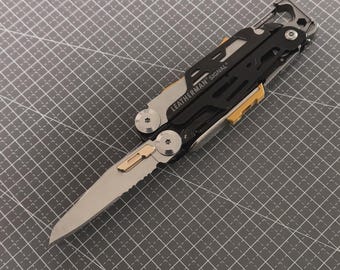 Leatherman Signal Thumb Stud in Solid Brass - Easy One Hand Deploy Mod, Custom EDC Gear Attachment
