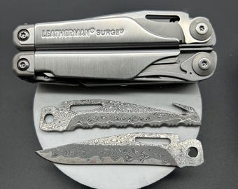 VG10 Damascus Steel Blade Upgrade for Leatherman Surge, Long Lasting Sharp EDC Tool Insert