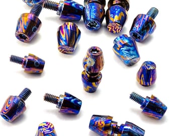 Perno para el pulgar de titanio estilo Damasco para navajas plegables: mejora de titanio mecanizada por CNC.