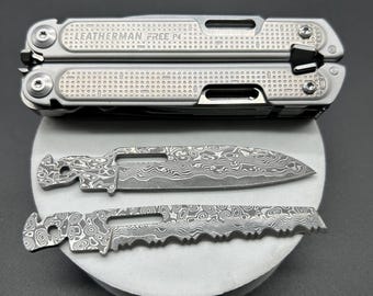 VG10 Damascus Blade Replacement for Leatherman ARC/FREE P2/P4 Multitool Upgrade
