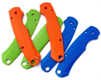 G10 Handle Scales for Spyderco Paramilitary 2 – Textured Grip Custom Knife Mod