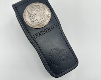Funda de piel de vacuno curtida vegetal para Leatherman Wave
