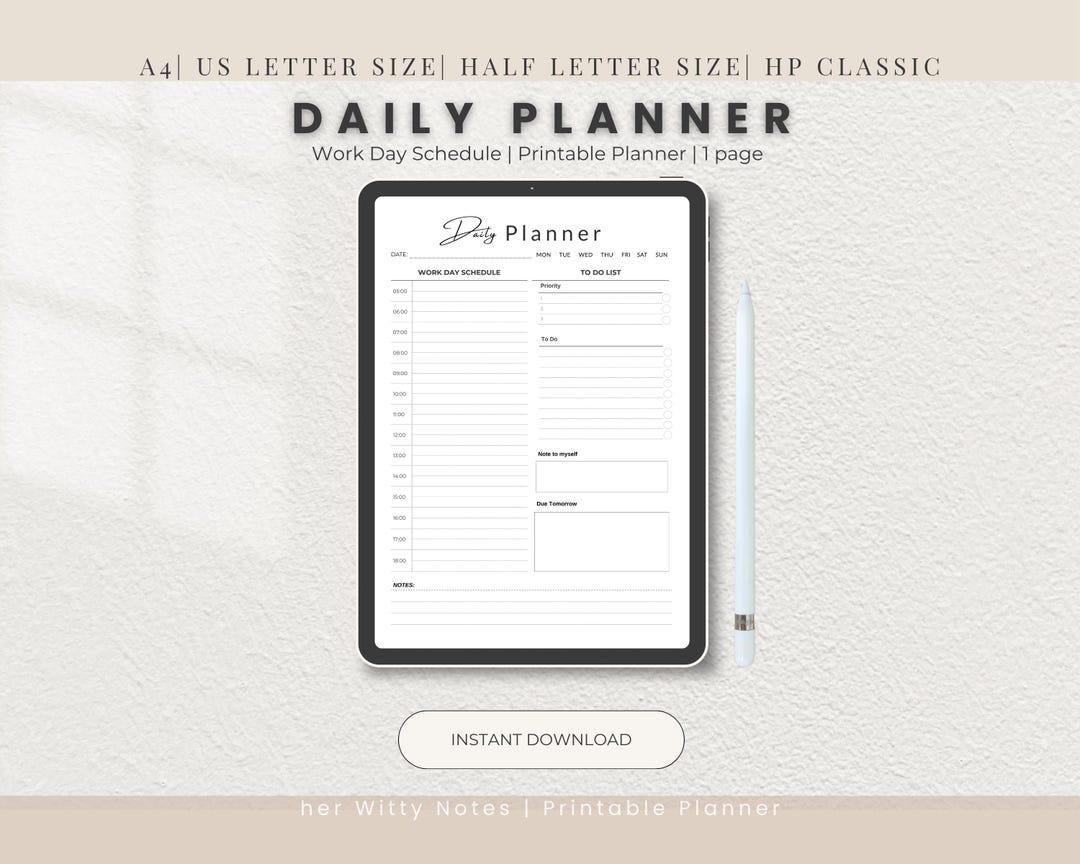 2026 Workday Organizer Digital Planner With Daily Task Lists PDF - Etsy