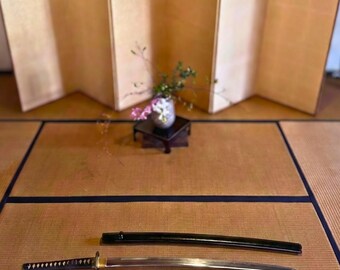 Tamahagane Katana (c.1595), Authentic Antique Japanese Sword, NTHK Certified, Koto Era, House Decoration, Demon Slayer style, Craftsmanship