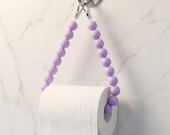Beaded Toilet Paper Holder, Dopamine Decor Bathroom Accessory, Colorful Wall Hanging Tissue Roll Holder