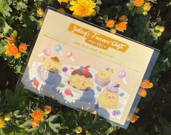 Cute Chick's Dessert Party verwijderbare gestanste stickers | Stickers met glittercoating | Dagboekstickers | Plannerstickers