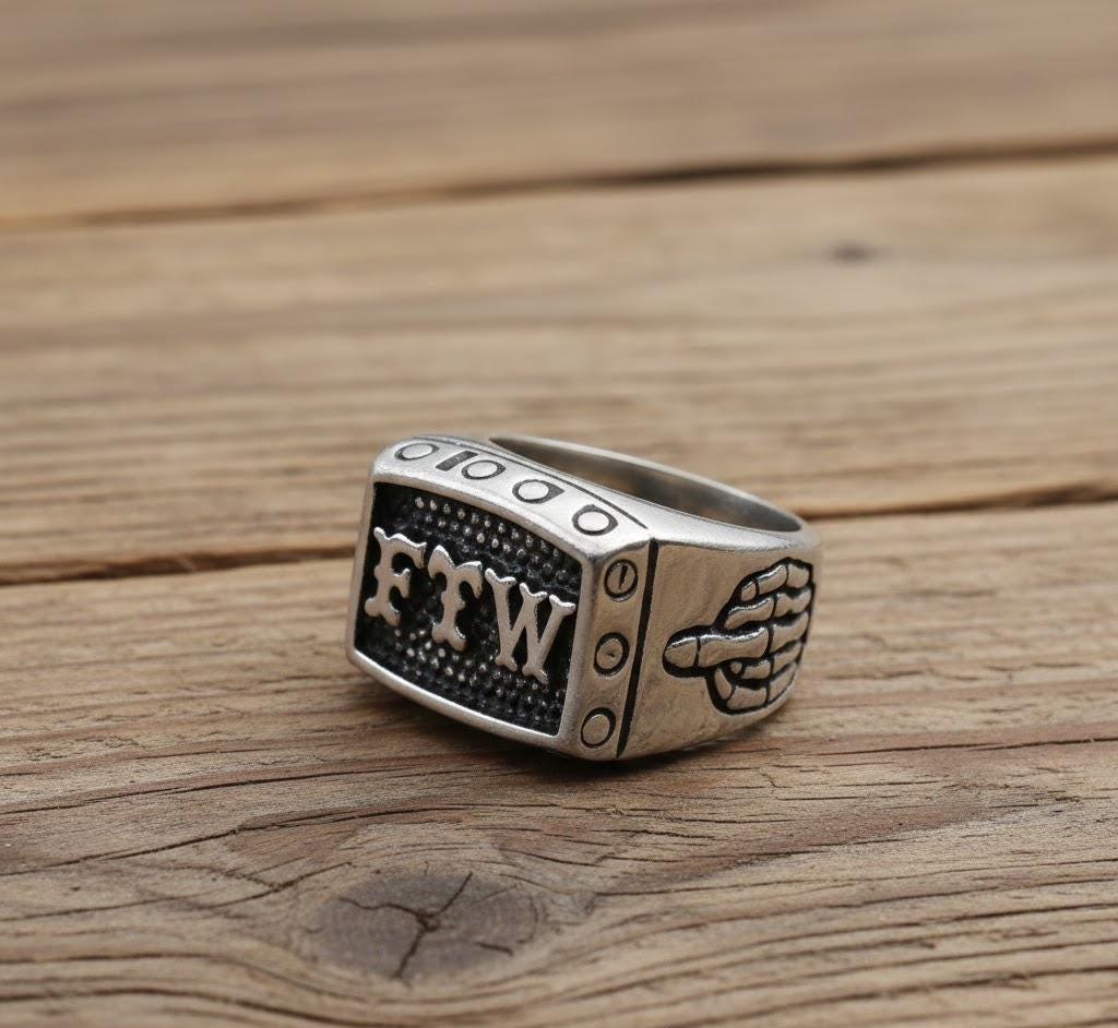 Bague Harley Davidson Squelette Main & Main Argent Sterling 925 - Taille 9 - Style Gothique - Neuf Avec étiquettes