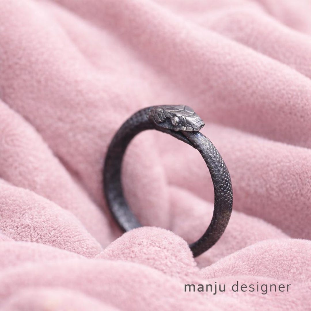 Slim Ouroboros Ring for Men: Snake Serpent Ring, Snake Eating Itself ...