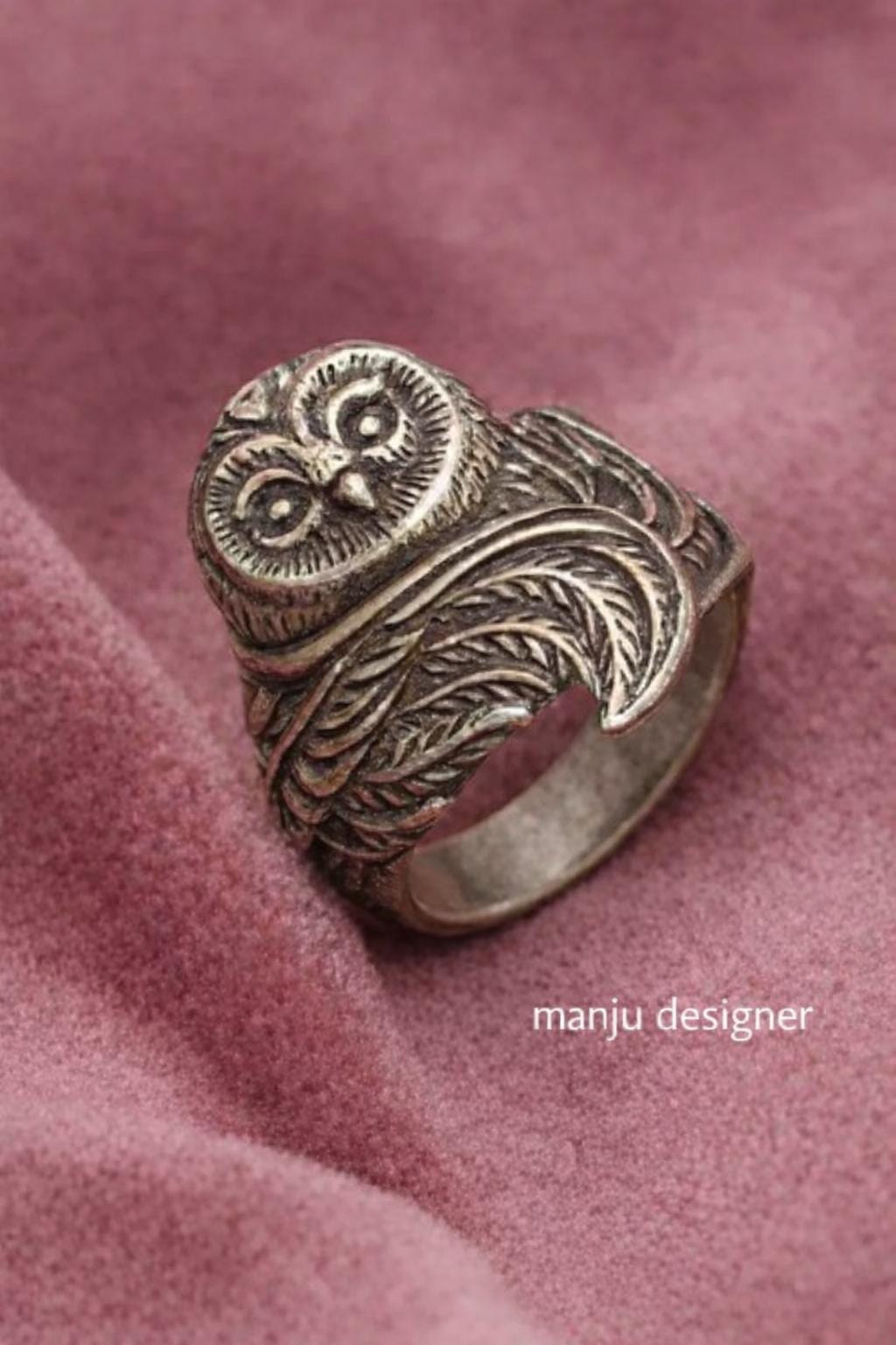 Silver Owl Ring – Vintage Woodland Animal Jewelry, Boho Nature Ring, Wisdom Spirit Animal Gift