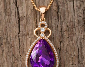 Parure de bijoux en cristal violet, collier en or rose, boucles d'oreilles, bracelet, bague de demoiselle d'honneur, bijoux de mariage, cadeau de luxe pour elle