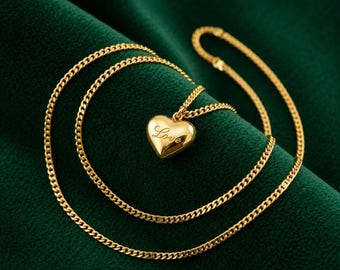 Gold Heart Necklace, Love Pendant Necklace, Minimalist Gold Jewelry, Dainty Heart Necklace, Romantic Gift for Her, Anniversary Gift