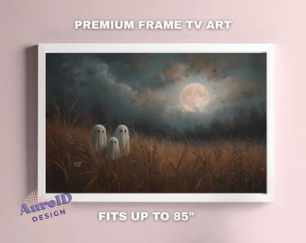 Cuadro familiar fantasma para TV / Pintura vintage espeluznante / Descarga digital de Halloween y otoño