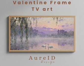 Cuadro romántico de San Valentín para Samsung: cuadro vintage de amor neutro, descarga digital