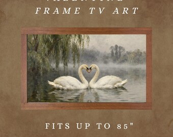 Marco de San Valentín para TV Samsung / Decoración romántica para el hogar, arte vintage neutro para TV de San Valentín