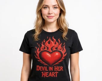 Devil In Her Heart Retro T-Shirt – Classic Rock Fan Apparel