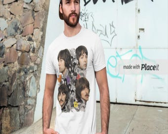 Vintage Beatles Graphic Tee, Retro Classic Rock T-Shirt, 60s Nostalgia Band Shirt, Unisex  Music Fan Gift, Faded Psychedelic Top