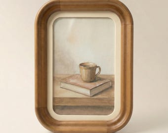 Rounded Wooden Photo Frame – Warm Wood Frame for Calm Everyday Moments