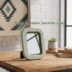 Colorful Wavy Mirror Set, Funky Irregular Wall Mirrors, Playful Accent Decor for Bedroom Entryway Style E: 4x6in