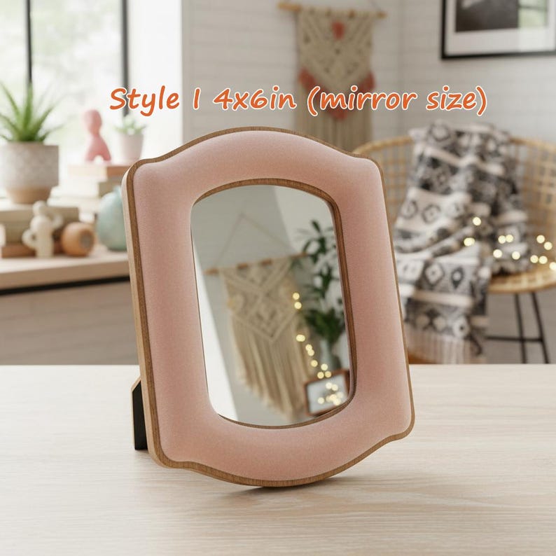 Colorful Wavy Mirror Set, Funky Irregular Wall Mirrors, Playful Accent Decor for Bedroom Entryway Style I: 4x6in
