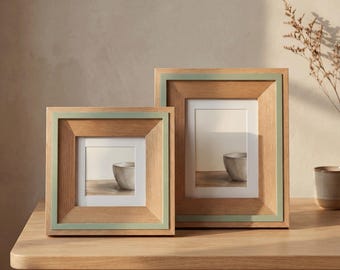 Quiet Corner Minimalist Photo Frame – Soft Green Accent Frame for Calm Desk or Shelf Decor
